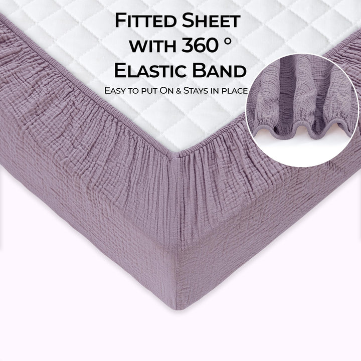 Muslin Crib Sheets Unisex Purple/Pink (Mini)
