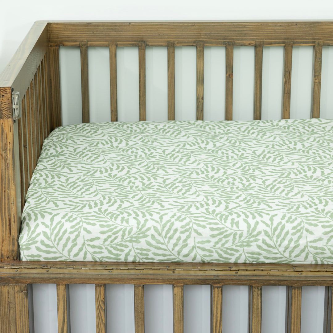 Muslin Crib Sheets Unisex Leaves (Standard)
