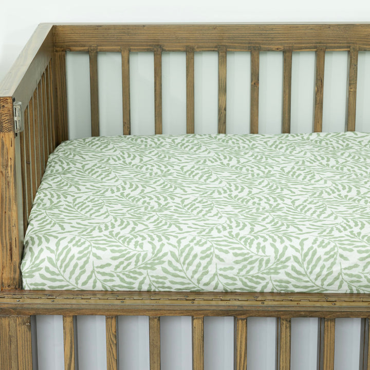 Muslin Crib Sheets Unisex Leaves (Standard)