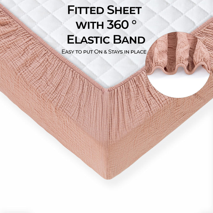 Muslin Crib Sheets Unisex Rose/Pink (Standard)