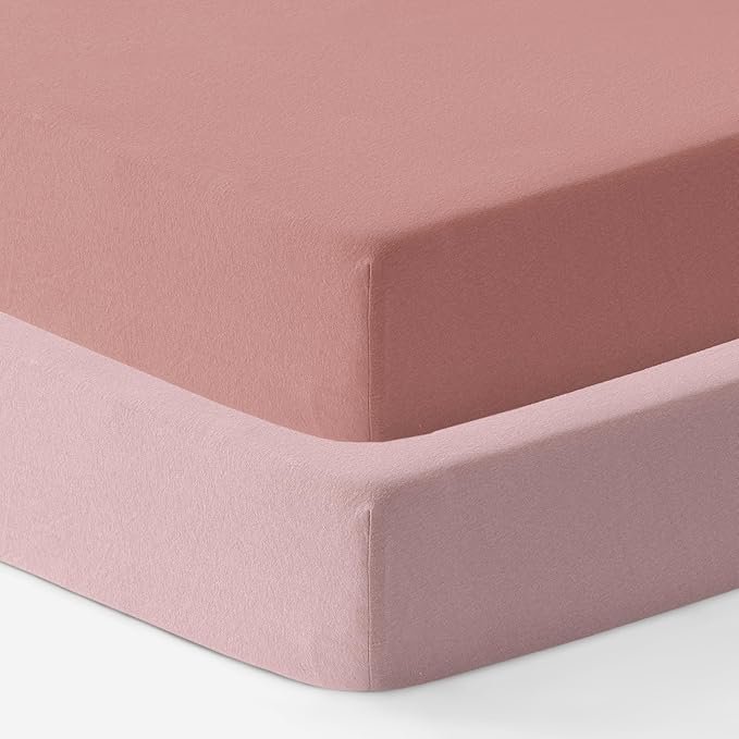 Jersey Crib Mattress Sheets Unisex Rose/Dusty Pink (Standard)