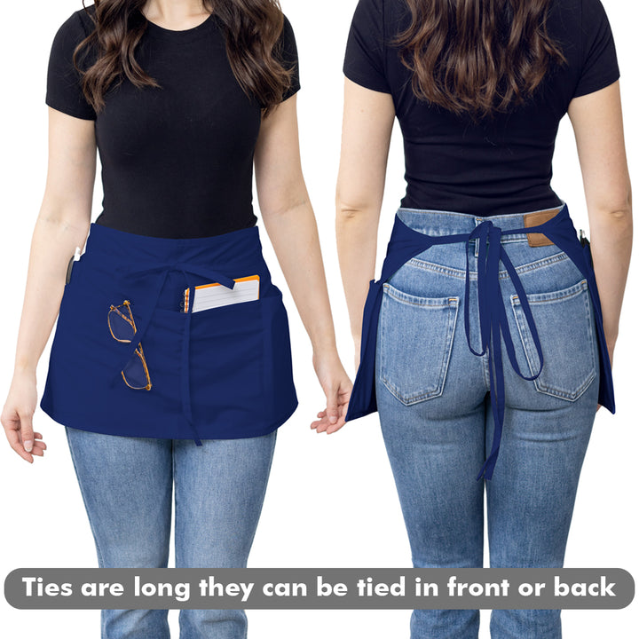 Server, Waist Aprons with 3 Pockets (Blue)