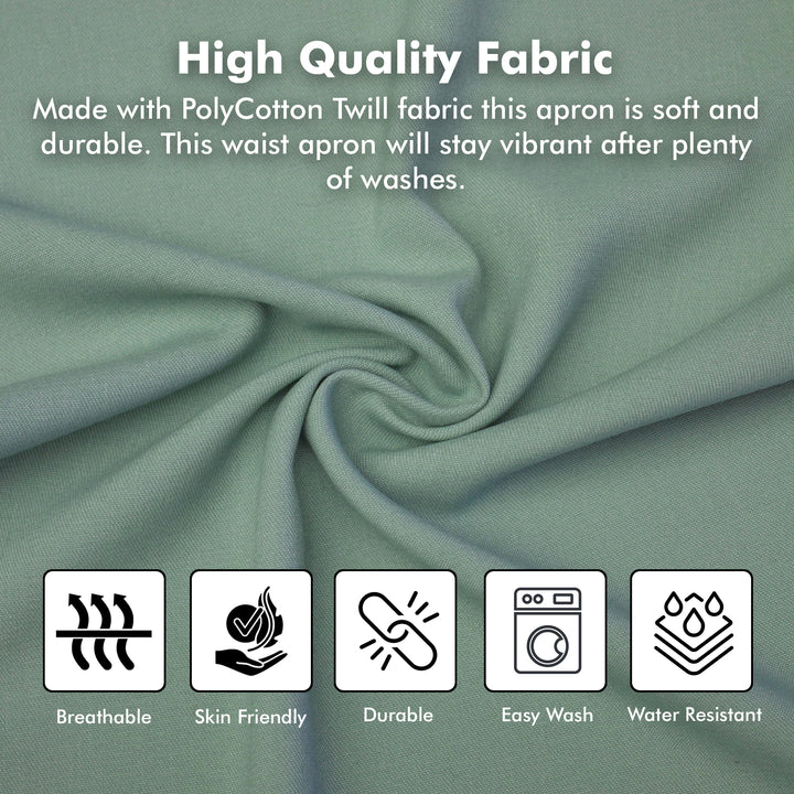 Server, Waist Aprons with 3 Pockets (Green)