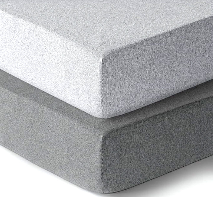 Cotton Jersey Crib Sheets Grey/Silver Grey