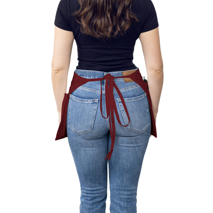 Server, Waist Aprons with 3 Pockets (Maroon)