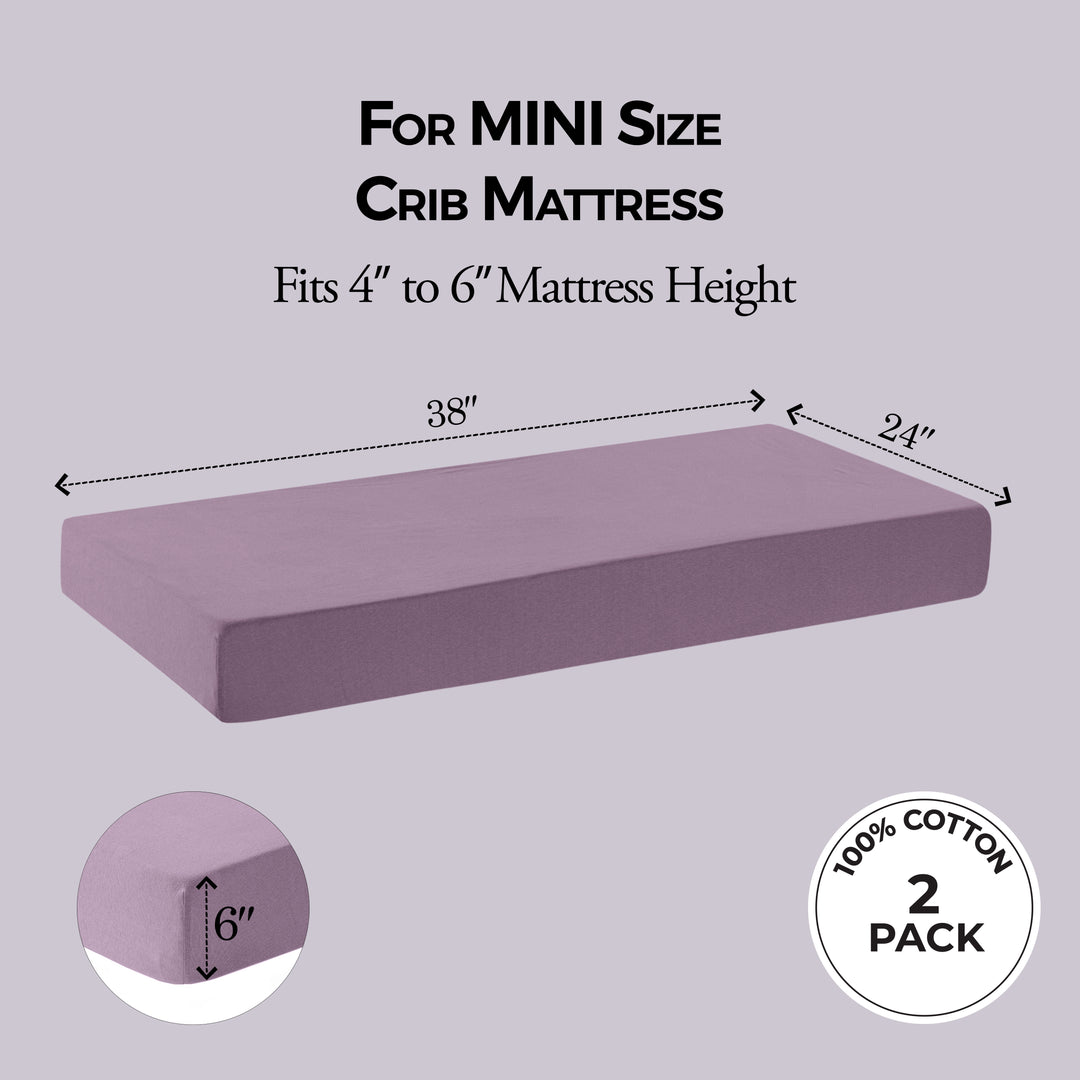 Cotton Jersey Crib Sheets Purple/Pink