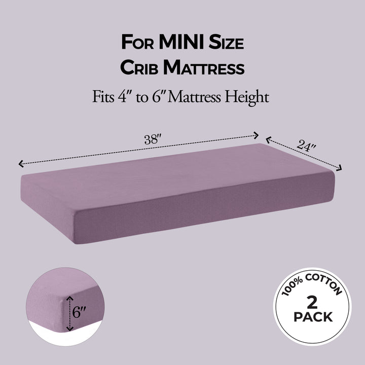 Cotton Jersey Crib Sheets Purple/Pink