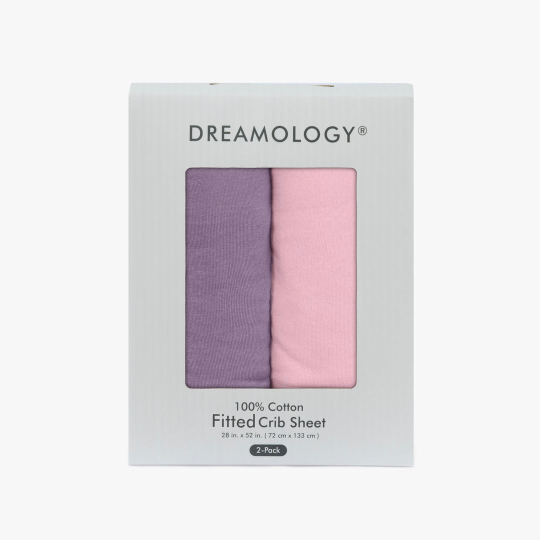 Cotton Jersey Crib Sheets Purple/Pink