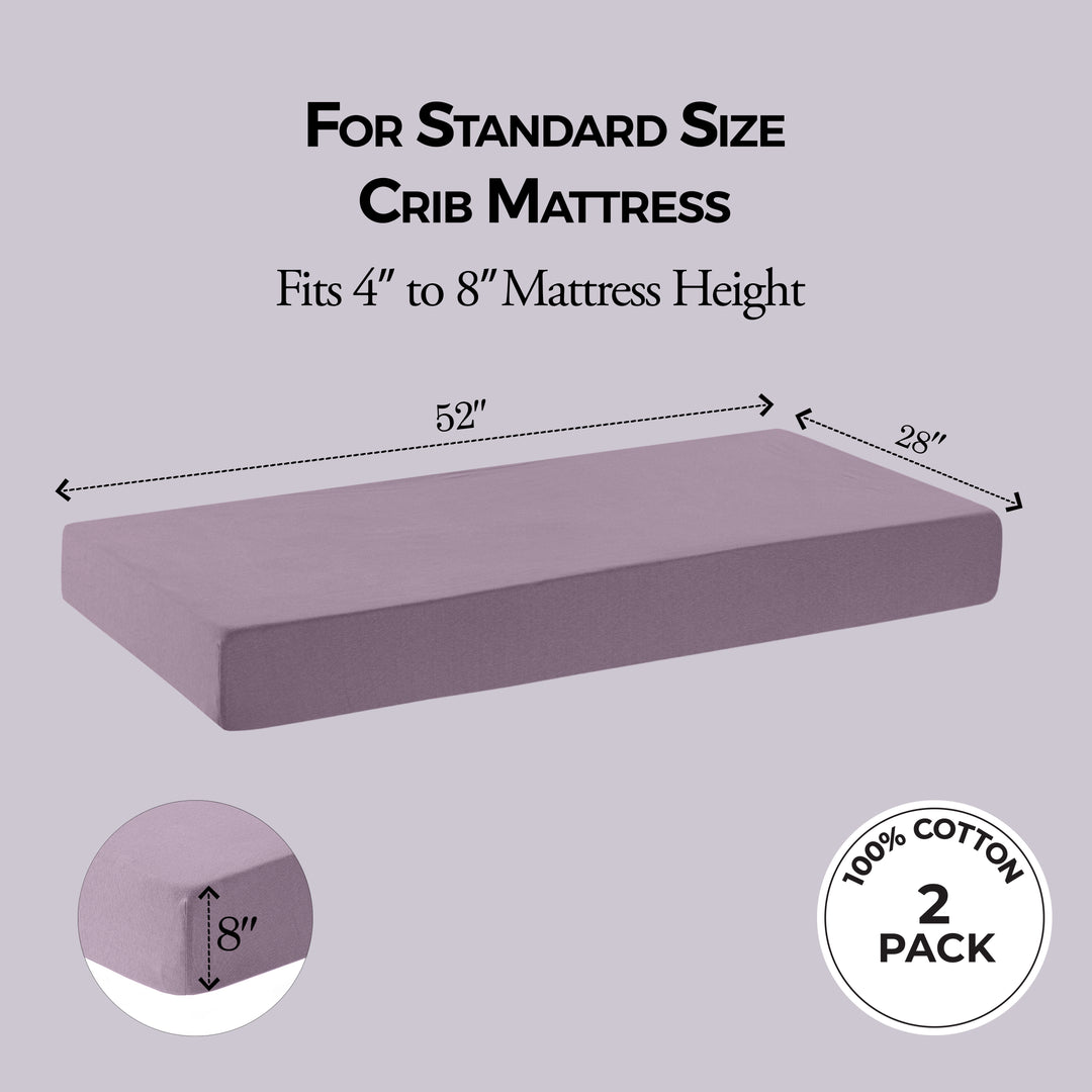 Jersey Crib Mattress Sheets Unisex Purple/Pink (Standard)