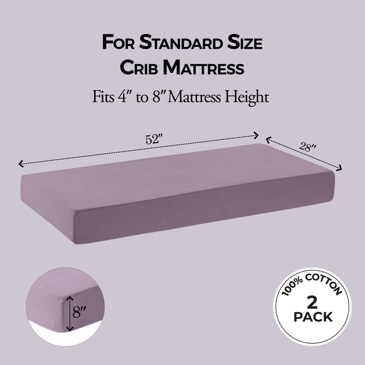 Jersey Crib Mattress Sheets Unisex Purple/Pink (Standard)