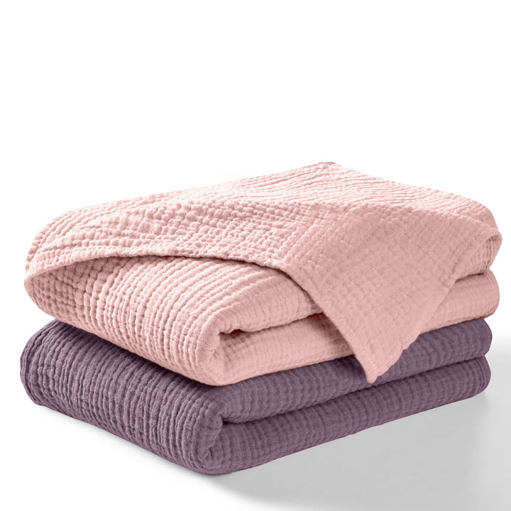 Muslin Swaddle Blankets Unisex Purple/Pink 2 Pack