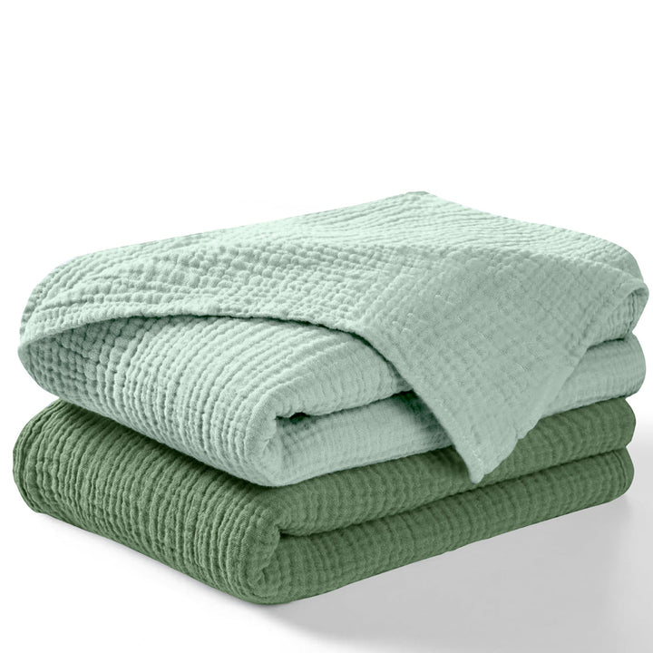 Muslin Swaddle Blankets Unisex Green/Light Green 2 Pack