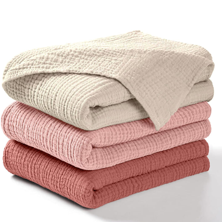 Muslin Swaddle Blankets 3 PACK Rose/Pink/Ecru