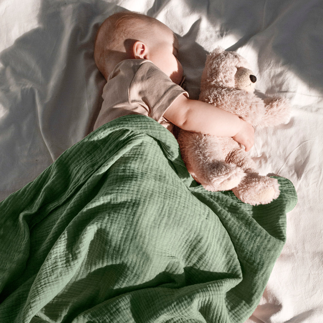 Muslin Swaddle Blankets Unisex Green/Light Green 2 Pack