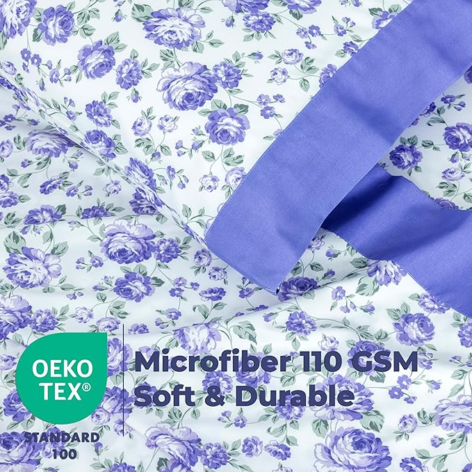 Microfiber Sheet Set (Purple Blossom)