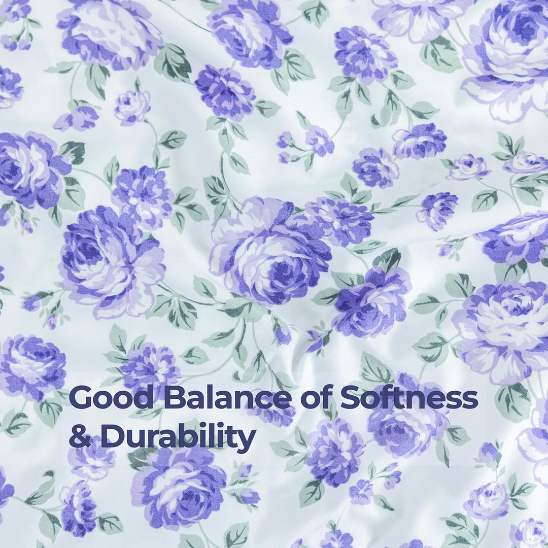 Microfiber Sheet Set (Purple Blossom)