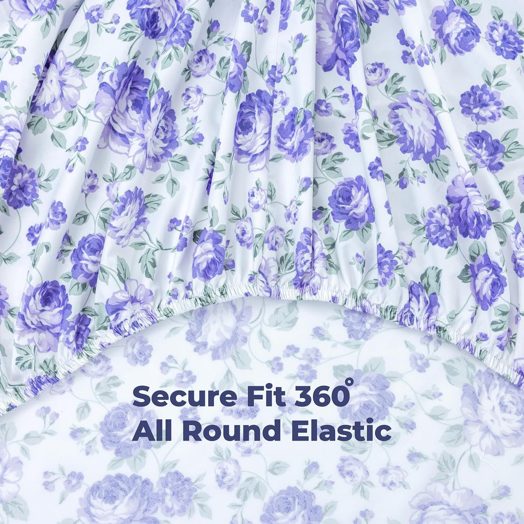 Microfiber Sheet Set (Purple Blossom)
