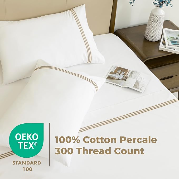 Cotton Percale Sheets Set (Gold)