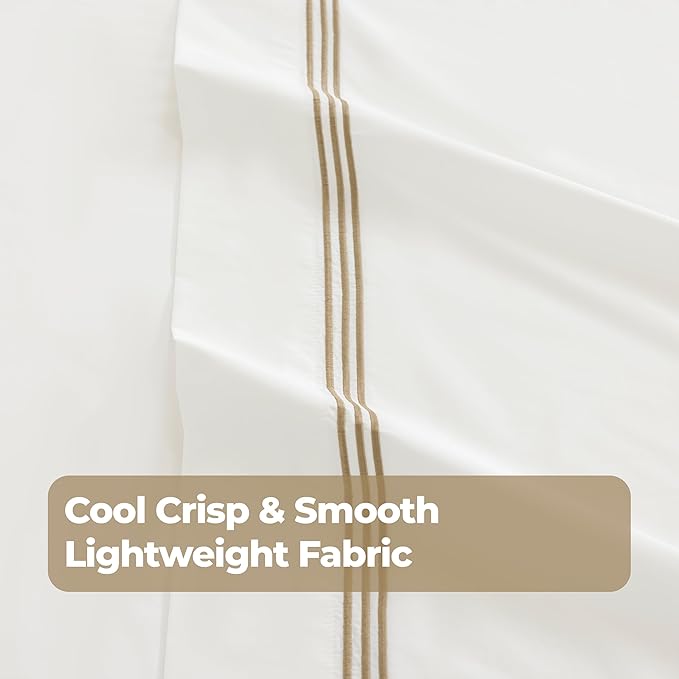 Cotton Percale Sheets Set (Gold)