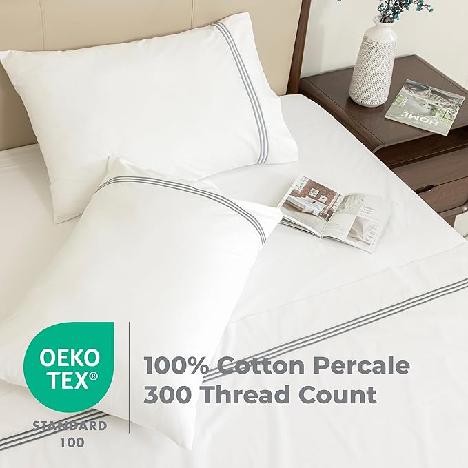 Cotton Percale Sheets Set (Gray)