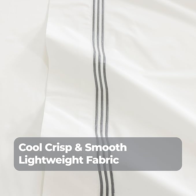 Cotton Percale Sheets Set (Gray)