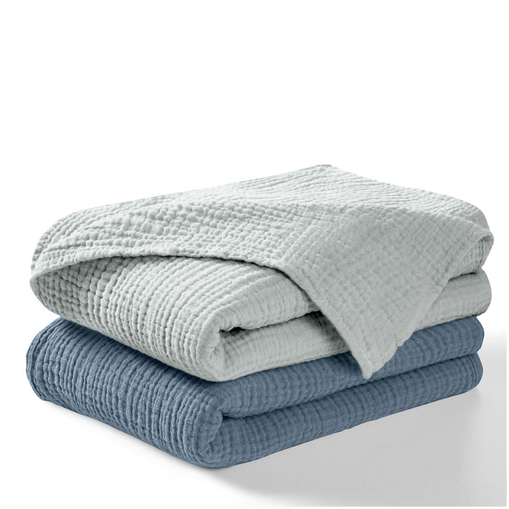 Muslin Swaddle Blankets Unisex Grey/Blue 2 Pack