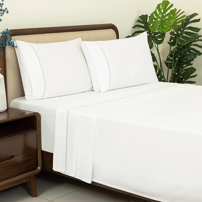 100% Cotton Sheets Set (Rope Sky Blue)
