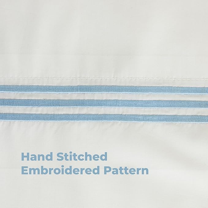 Cotton Percale Sheets Set (Sky Blue)