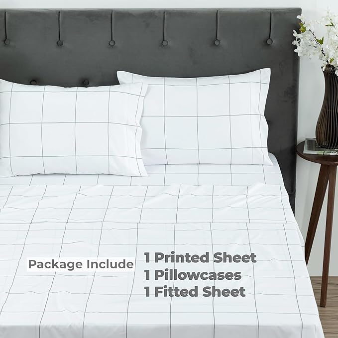 Microfiber Sheet Set (Squares)